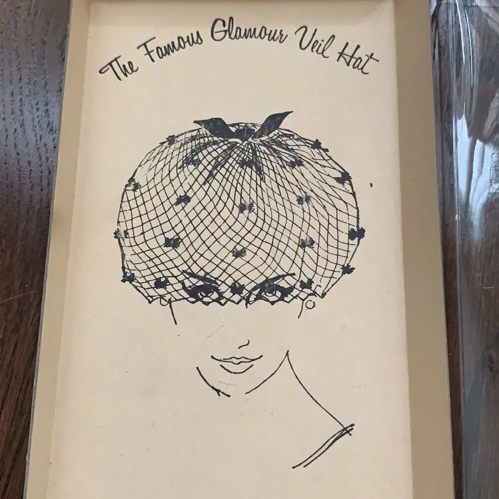 Vtg Kresge pink Glamour veil hat in‎ Original box - Picture 2 of 6